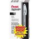 Pentel R.S.V.P. Ballpoint Stick Pens - Fine Pen Point - Refillable - Black - Clear Barrel - Stainless Steel Tip - 24 / Pack