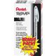 Pentel R.S.V.P. Ballpoint Stick Pens - Medium Pen Point - Refillable - Black - Clear Barrel - Stainless Steel Tip - 24 / Pack