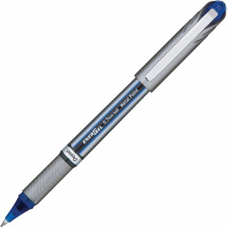 EnerGel EnerGel NV Liquid Gel Pens - Medium Pen Point - 0.7 mm Pen Point Size - Blue Gel-based Ink - Gray Barrel - Metal Tip - 1