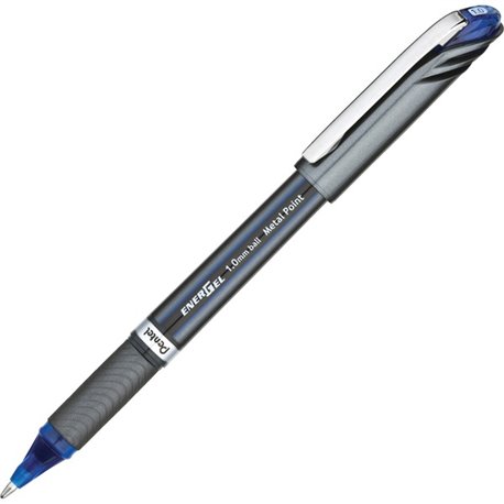 EnerGel EnerGel NV Liquid Gel Pens - Bold Pen Point - 1 mm Pen Point Size - Blue Gel-based Ink - Gray Barrel - Metal Tip - 1 Doz