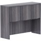 Lorell Essentials Series Stack-on Hutch with Doors - 48" x 15"36" - 3 Door(s) - Finish: Weathered Charcoal Laminate