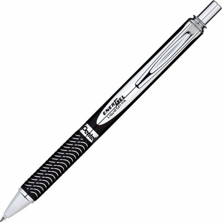 EnerGel Energel Alloy Retractable Gel Pen - Medium Pen Point - 0.7 mm Pen Point Size - Refillable - Retractable - Black Gel-base