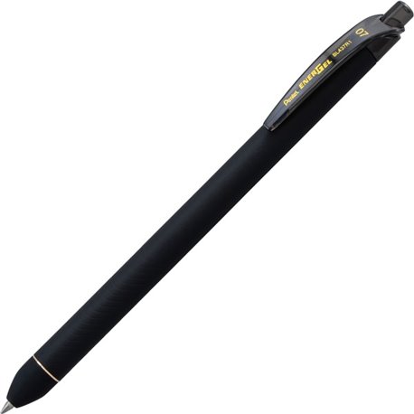 EnerGel 0.7mm Retractable Pens - 0.7 mm Pen Point Size - Retractable - Black Liquid Gel Ink Ink - Rubberized Barrel - 1 Dozen