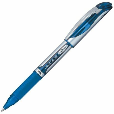 EnerGel EnerGel Deluxe Liquid Gel Pens - Medium Pen Point - 0.7 mm Pen Point Size - Refillable - Blue Gel-based Ink - Silver Bar