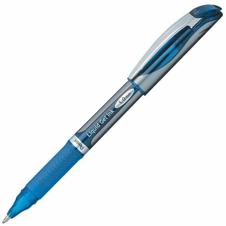 EnerGel EnerGel Deluxe Liquid Gel Pen - Bold Pen Point - 1 mm Pen Point Size - Refillable - Blue Gel-based Ink - Silver Barrel -