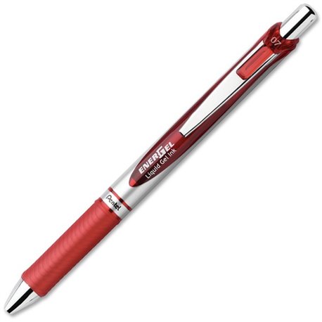 EnerGel EnerGel RTX Liquid Gel Pen - Medium Pen Point - 0.7 mm Pen Point Size - Refillable - Retractable - Red Gel-based Ink - S