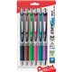 Pentel Liquid Steel Tip Gel Pens - Medium Pen Point - 0.7 mm Pen Point Size - Refillable - Retractable - Navy Blue, Lime Green, 