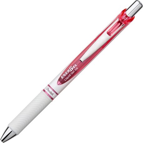 EnerGel EnerGel Pink BCA Ribbon Pearl Retractable Liquid Gel Pen - Medium Pen Point - 0.7 mm Pen Point Size - Needle Pen Point S