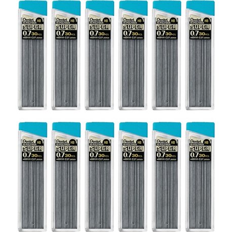 Pentel Super Hi-Polymer Leads - 0.7 mmMedium Point - HB - Black - 360 / Box