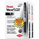 Pentel Wow! Gel Pens - Medium Pen Point - Retractable - Black Gel-based Ink - Transparent Black Barrel - 24 / Pack