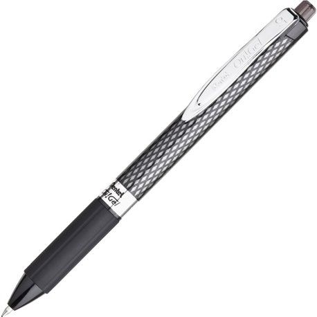 Pentel OH! Medium Point Gel Pens - Medium Pen Point - 0.7 mm Pen Point Size - Black Gel-based Ink - Carbon Fiber Barrel - 1 Doze