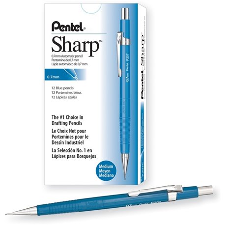 Pentel Sharp Automatic Pencils - 2 Lead - 0.7 mm Lead Diameter - Refillable - Blue Barrel - 1 Each