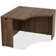 Lorell Essentials Series Corner Desk - 42" x 29.5"24" Desk, 0.1" Edge - Material: Metal - Finish: Walnut, Laminate