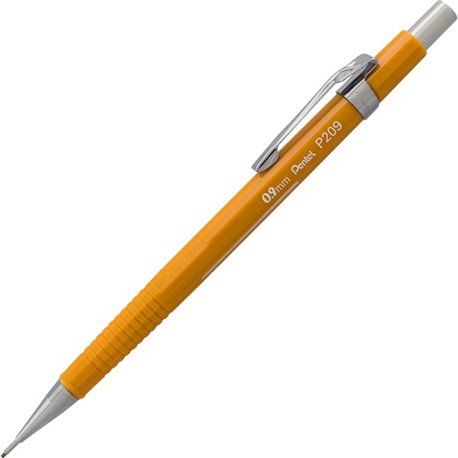 Pentel Sharp Automatic Pencils - 2 Lead - 0.9 mm Lead Diameter - Refillable - Black Lead - Yellow Barrel - 1 Each