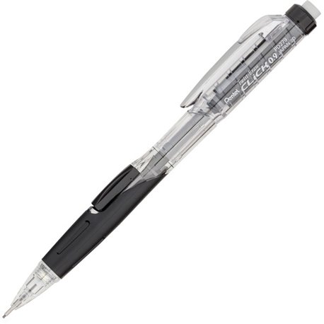 Pentel Twist-Erase Click Mechanical Pencil - 2, HB Lead - 0.9 mm Lead Diameter - Refillable - Black Lead - Transparent, Black Ba