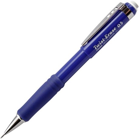 Pentel Twist-Erase III Mechanical Pencil - HB Lead - 0.5 mm Lead Diameter - Refillable - Blue Barrel - 1 Each