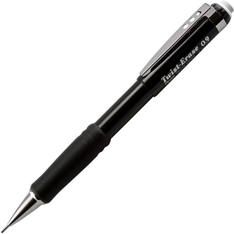 Pentel Twist-Erase III Mechanical Pencils - 2 Lead - 0.9 mm Lead Diameter - Refillable - Black Barrel - 1 Each