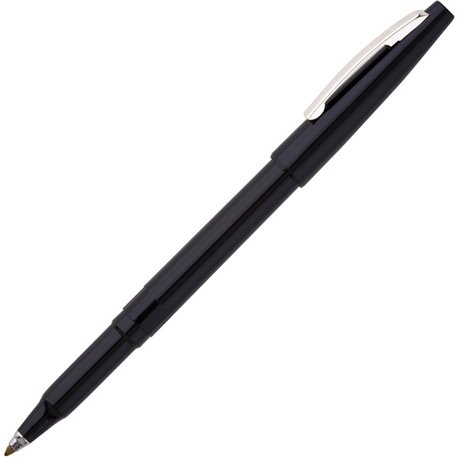 Pentel Rolling Writer Pens - Medium Pen Point - 0.8 mm Pen Point Size - Black - Black Plastic Barrel - 12 / Dozen