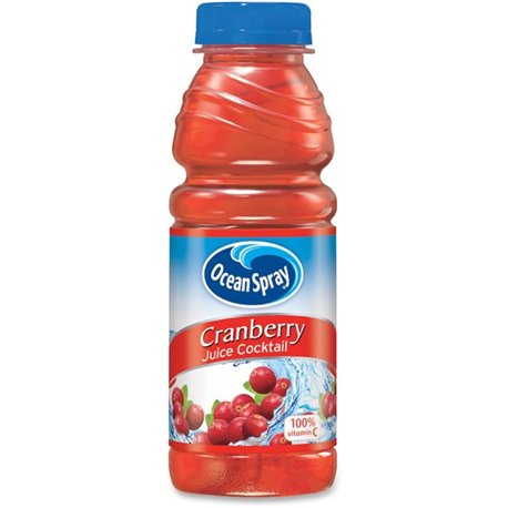 Ocean Spray Cranberry Juice Cocktail Drink - 15.20 fl oz (450 mL) - Bottle - 12 / Carton