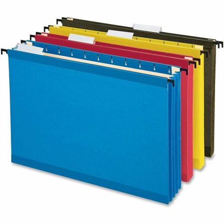 Pendaflex SureHook Legal Recycled Hanging Folder - 3 1/2" Folder Capacity - 8 1/2" x 14" - 3 1/2" Expansion - Poly - Blue, Red, 