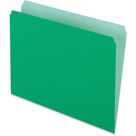 Pendaflex Letter Recycled Top Tab File Folder - 8 1/2" x 11" - Light Green - 30% Recycled - 100 / Box