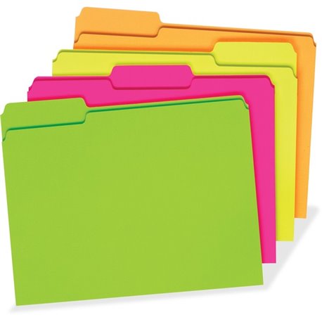 Pendaflex 1/3 Tab Cut Letter Recycled Top Tab File Folder - 8 1/2" x 11" - 150 Sheet Capacity - Top Tab Location - Assorted Posi