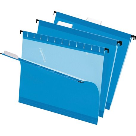 Pendaflex 1/5 Tab Cut Letter Recycled Hanging Folder - 8 1/2" x 11" - Blue - 10% Recycled - 25 / Box