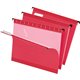 Pendaflex 1/5 Tab Cut Letter Recycled Hanging Folder - 8 1/2" x 11" - Red - 10% Recycled - 25 / Box