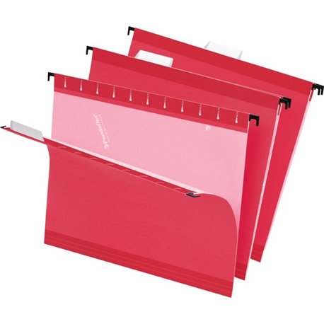 Pendaflex 1/5 Tab Cut Letter Recycled Hanging Folder - 8 1/2" x 11" - Red - 10% Recycled - 25 / Box