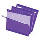 Pendaflex 1/5 Tab Cut Letter Recycled Hanging Folder - 8 1/2" x 11" - Violet - 10% Recycled - 25 / Box