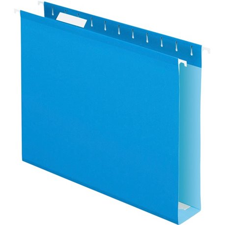 Pendaflex Letter Recycled Hanging Folder - 2" Folder Capacity - 8 1/2" x 11" - Folder - Pressboard - Blue - 10% Recycled - 25 / 