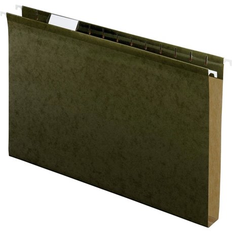 Pendaflex Legal Recycled Hanging Folder - 1" Folder Capacity - 8 1/2" x 14" - 1" Expansion - Pressboard - Standard Green - 10% R