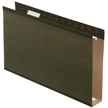 Pendaflex Legal Recycled Hanging Folder - 2" Folder Capacity - 8 1/2" x 14" - Pressboard - Standard Green - 10% Recycled - 25 / 