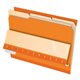 Pendaflex 1/3 Tab Cut Letter Recycled Top Tab File Folder - 8 1/2" x 11" - Orange - 10% Recycled - 100 / Box