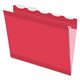 Pendaflex Ready-Tab 1/5 Tab Cut Letter Recycled Hanging Folder - 8 1/2" x 11" - Red - 10% Recycled - 25 / Box