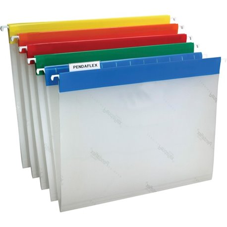 Pendaflex EasyView 1/5 Tab Cut Hanging Folder - 9 1/4" x 11 3/4" - Assorted Position Tab Position - Poly - Blue, Yellow, Red, Or