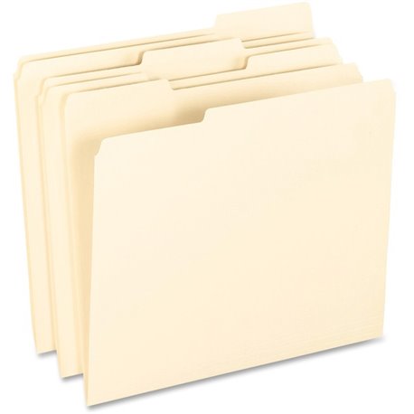 Pendaflex 1/3 Tab Cut Letter Recycled Top Tab File Folder - 8 1/2" x 11" - Top Tab Location - Assorted Position Tab Position - M