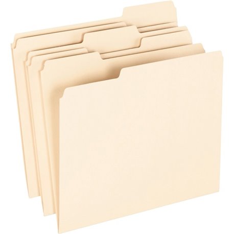 Pendaflex 1/3 Tab Cut Letter Recycled Top Tab File Folder - 8 1/2" x 11" - Top Tab Location - Assorted Position Tab Position - M