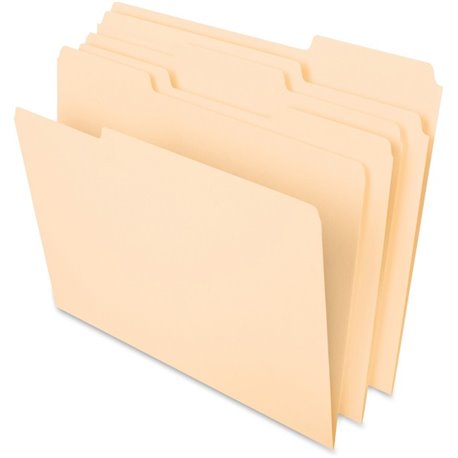 Pendaflex 1/3 Tab Cut Letter Recycled Top Tab File Folder - 8 1/2" x 11" - 3/4" Expansion - Top Tab Location - Assorted Position