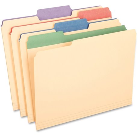 Pendaflex 1/3 Tab Cut Letter Recycled Top Tab File Folder - 8 1/2" x 11" - 225 Sheet Capacity - 3/4" Expansion - Assorted - 10% 