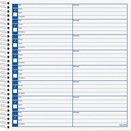 Adams Carbonless Important Message Pad - 200 Sheet(s) - Spiral Bound - 2 PartCarbonless Copy - 8.50" x 11" Sheet Size - Assorted