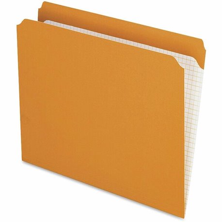 Pendaflex Straight Tab Cut Letter Recycled Top Tab File Folder - 8 1/2" x 11" - 3/4" Expansion - Orange - 10% Recycled - 100 / B