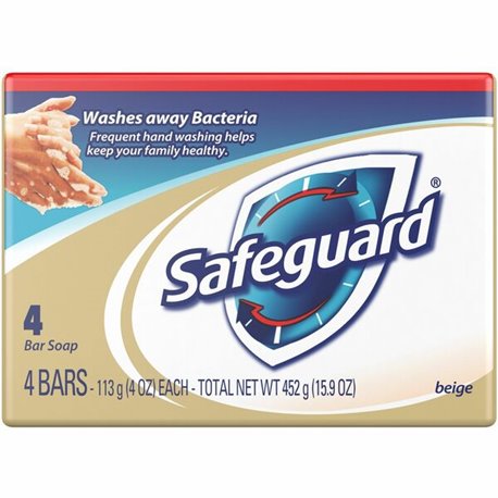 Safeguard Deodorant Bar Soap - 4 oz - Bath, Skin - Clear - 48 / Carton