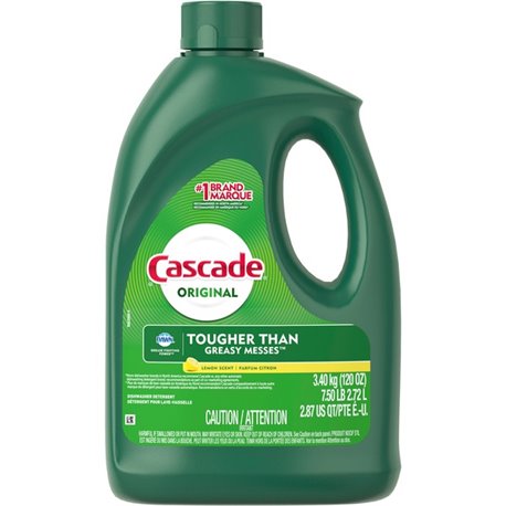 Cascade Gel Dishwasher Detergent - For Dishwasher, Dish, Glass - Gel - 120 oz (7.50 lb) - Lemon Scent - 4 / Carton - Residue-fre