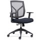 Lorell Mesh Mid-Back Office Chair - Dark Blue Fabric, Foam Seat - Black Frame - Mid Back - 1 Each