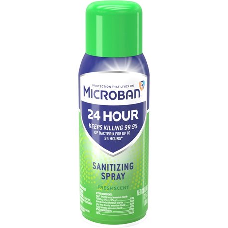 Microban Professional Microban 24 Hour Sanitizing Spray - Spray - 12.5 fl oz (0.4 quart) - Fresh - 1 Day - 1 Bottle - Odor Neutr