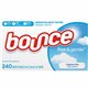 Bounce Free & Gentle Dryer Sheets - 9" Length x 6.04" Width - 240 / Box - Dye-free, Scent-free, Wrinkle-free, Hypoallergenic, So