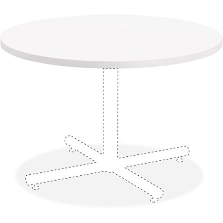 Lorell Hospitality Collection Tabletop - High Pressure Laminate (HPL) Round, White Top x 42" Table Top Diameter - Assembly Requi