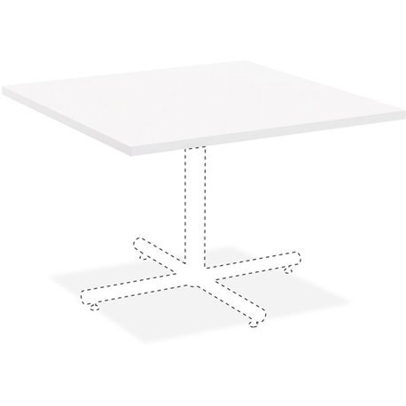 Lorell Hospitality Collection Tabletop - High Pressure Laminate (HPL) Square, White Top - 42" Table Top Width x 42" Table Top De