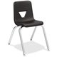 Lorell 16" Seat-height Student Stack Chairs - Four-legged Base - Black - Polypropylene - 4 / Carton